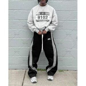 & Other Stories Black Joggers with White Stripes